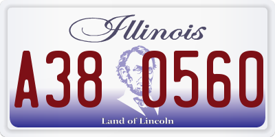 IL license plate A380560