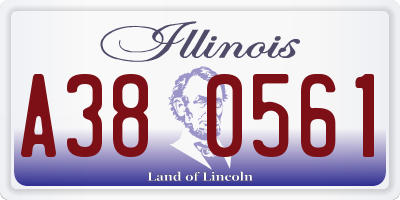 IL license plate A380561