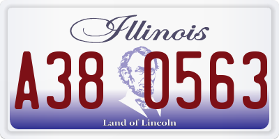 IL license plate A380563