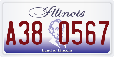 IL license plate A380567