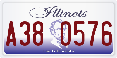 IL license plate A380576