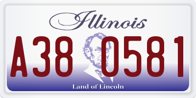 IL license plate A380581