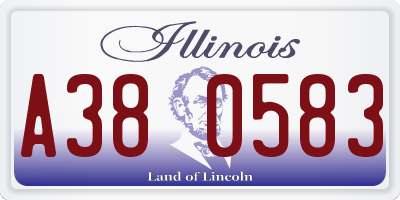 IL license plate A380583