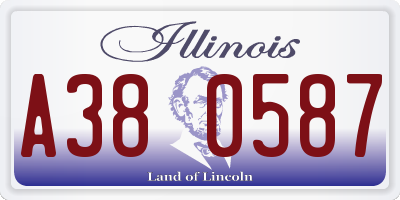 IL license plate A380587