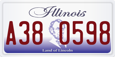 IL license plate A380598