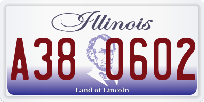 IL license plate A380602