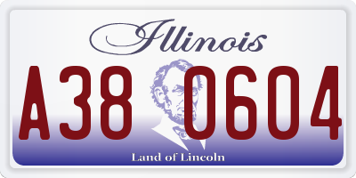 IL license plate A380604