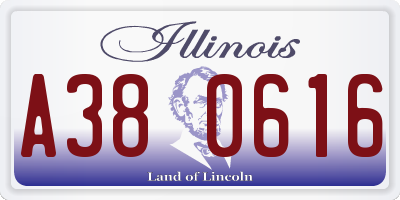 IL license plate A380616