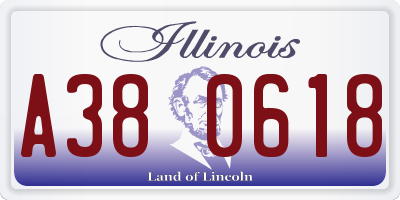 IL license plate A380618