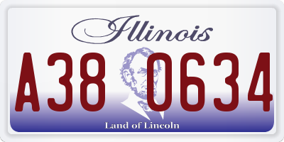 IL license plate A380634
