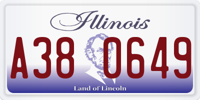 IL license plate A380649