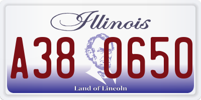 IL license plate A380650