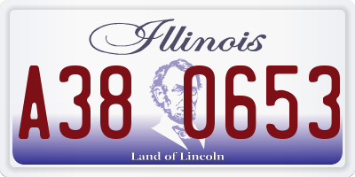 IL license plate A380653