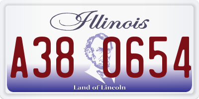 IL license plate A380654