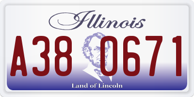 IL license plate A380671