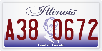 IL license plate A380672