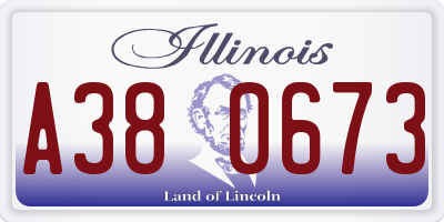 IL license plate A380673