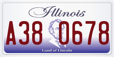 IL license plate A380678