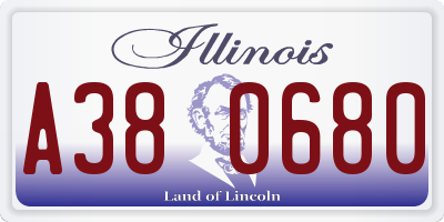 IL license plate A380680