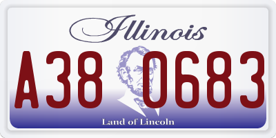 IL license plate A380683