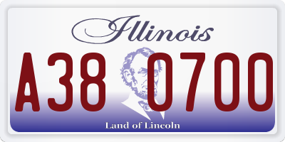IL license plate A380700