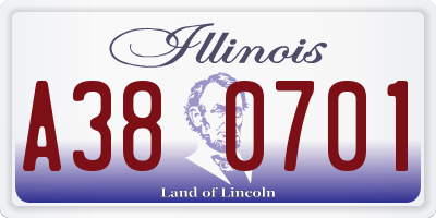 IL license plate A380701