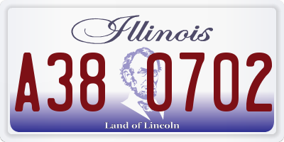 IL license plate A380702