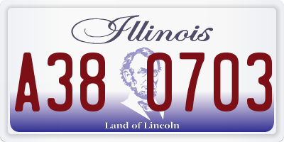 IL license plate A380703