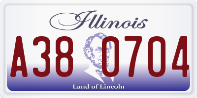 IL license plate A380704