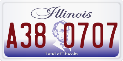 IL license plate A380707