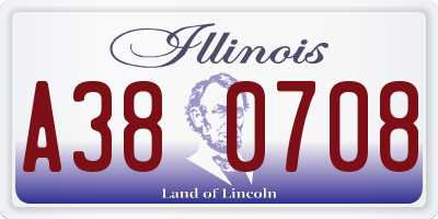 IL license plate A380708