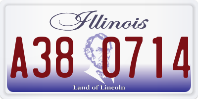 IL license plate A380714