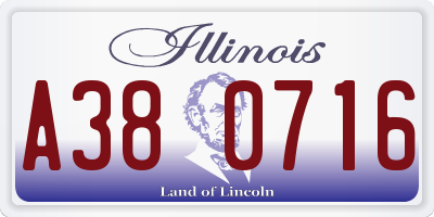 IL license plate A380716