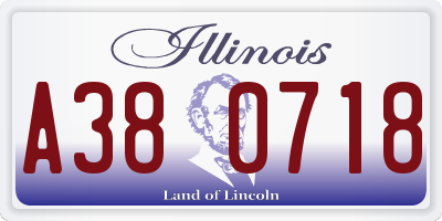 IL license plate A380718