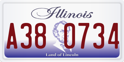 IL license plate A380734