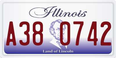 IL license plate A380742