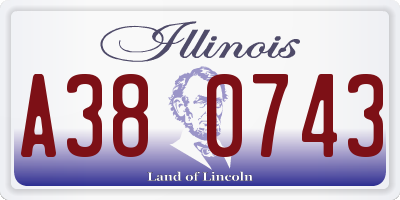 IL license plate A380743