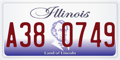 IL license plate A380749