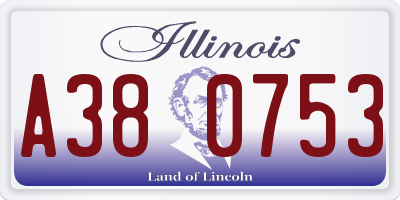 IL license plate A380753