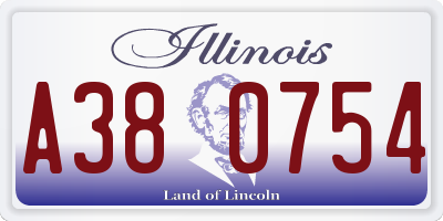 IL license plate A380754