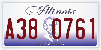 IL license plate A380761