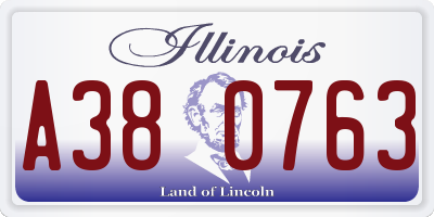 IL license plate A380763