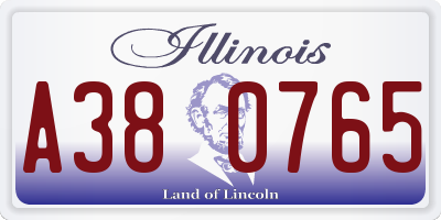 IL license plate A380765