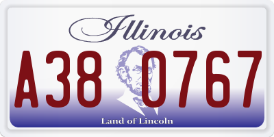IL license plate A380767