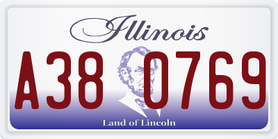 IL license plate A380769