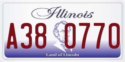 IL license plate A380770