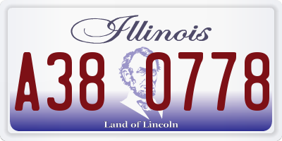 IL license plate A380778