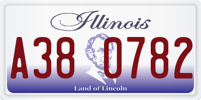 IL license plate A380782