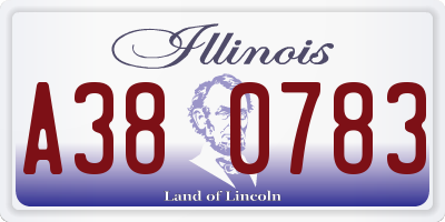 IL license plate A380783