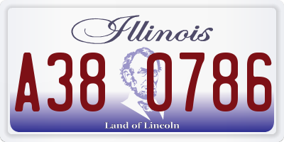 IL license plate A380786